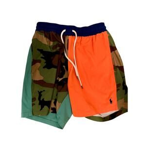 Polo by Ralph Lauren Swimwear Swim Trunks Men’s Small Camo Orange Board Shorts